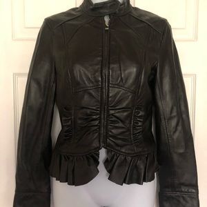 Arden B black leather jacket